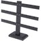 Plymor Black Faux Leather Triple T-Bar, Twelve Pair Earring Display Stand, 10.25" W x 8.5" H
